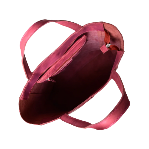 Maroon Leather Everyday Tote Bag