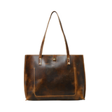 Rustic Brown Leather Tote Bag