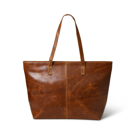 Classic Brown Leather Tote Bag