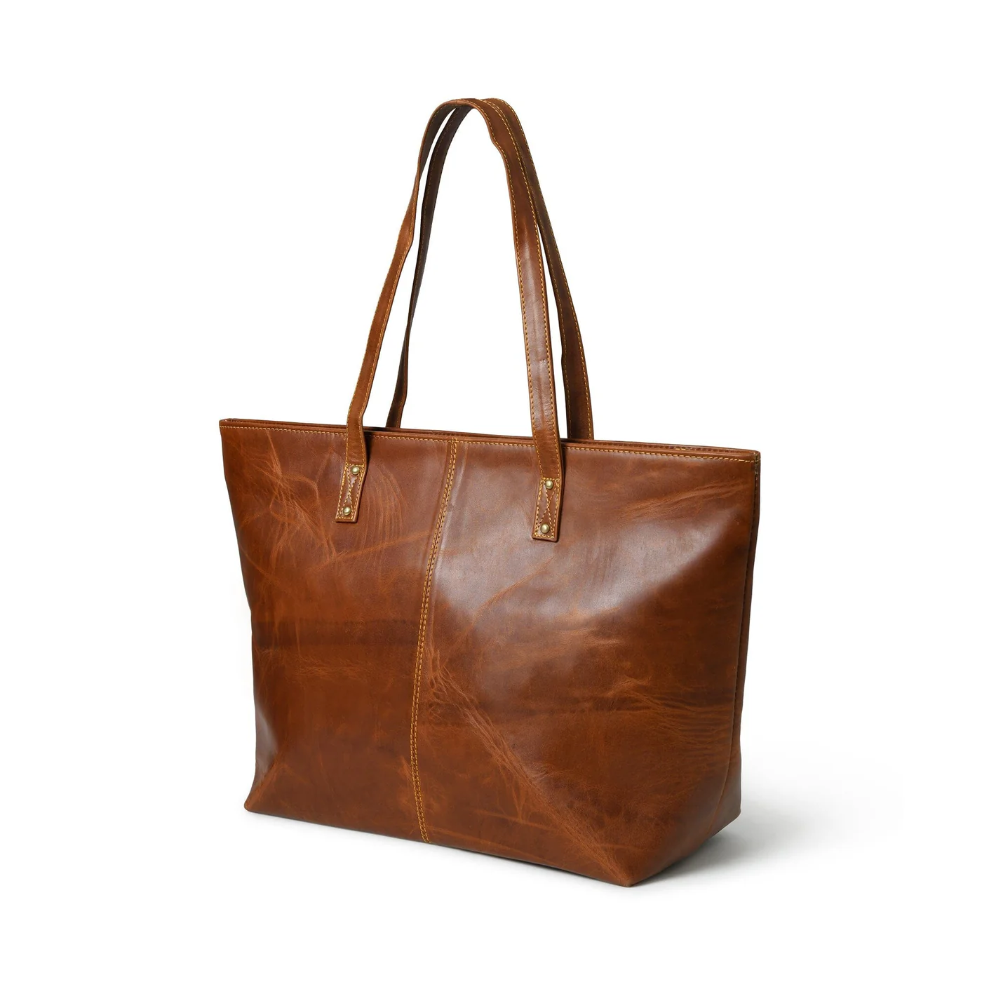 Classic Brown Leather Tote Bag