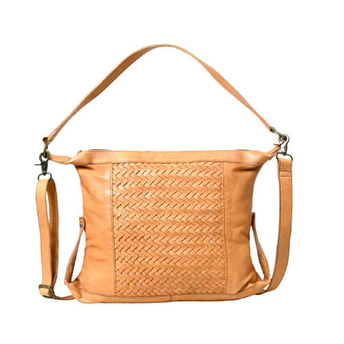 Amber Weave Leather Shoulder Bag – Stylish Everyday Carry