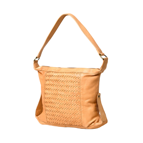 Amber Weave Leather Shoulder Bag – Stylish Everyday Carry