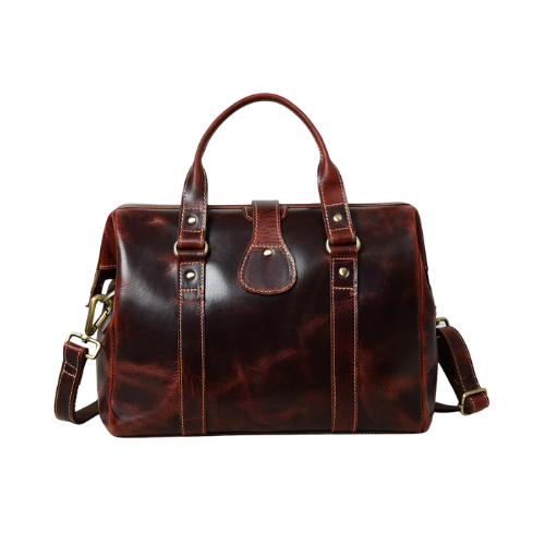 Vintage Brown Leather Travel Bag