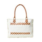 Rustic Weave Canvas Tote Bag