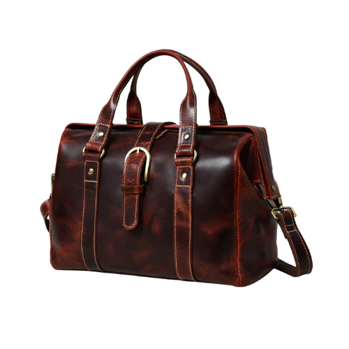 Vintage Brown Leather Travel Bag