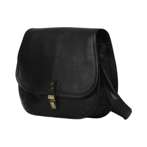 Noir Classic Leather Crossbody Bag