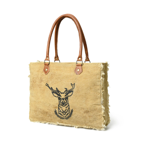 Rustic Stag Emblem Tote Bag