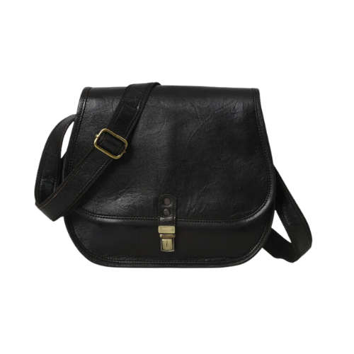 Noir Classic Leather Crossbody Bag