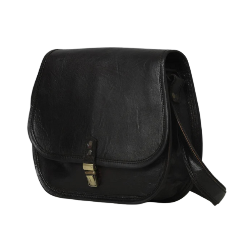 Noir Classic Leather Crossbody Bag